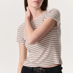 Rag & Bone Luca Striped Ribbed Tee